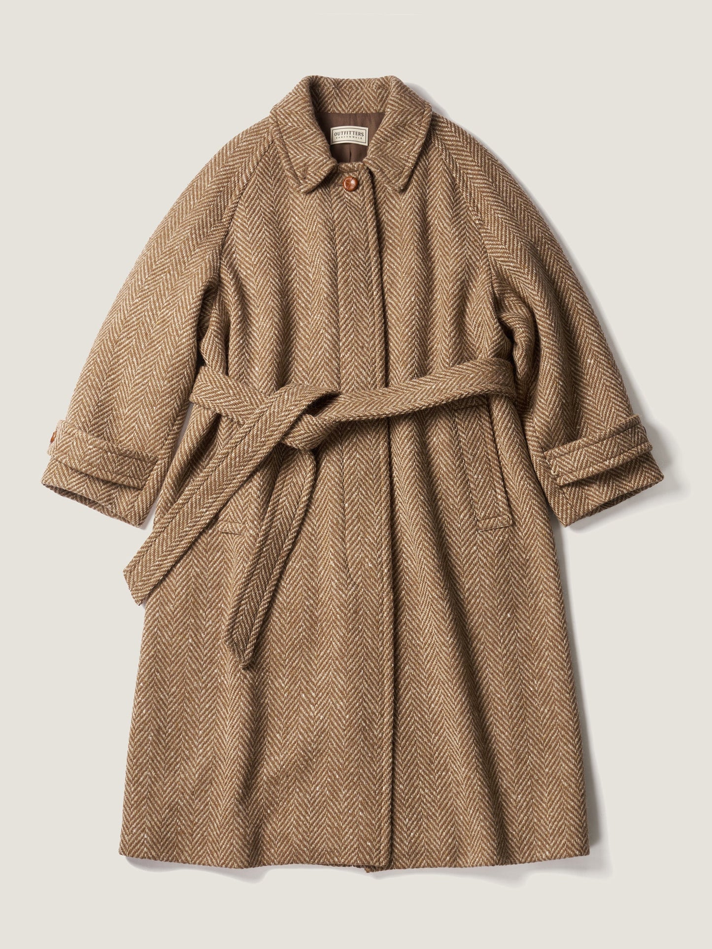 CHABROL COAT [ Brown & Oat Herringbone ]