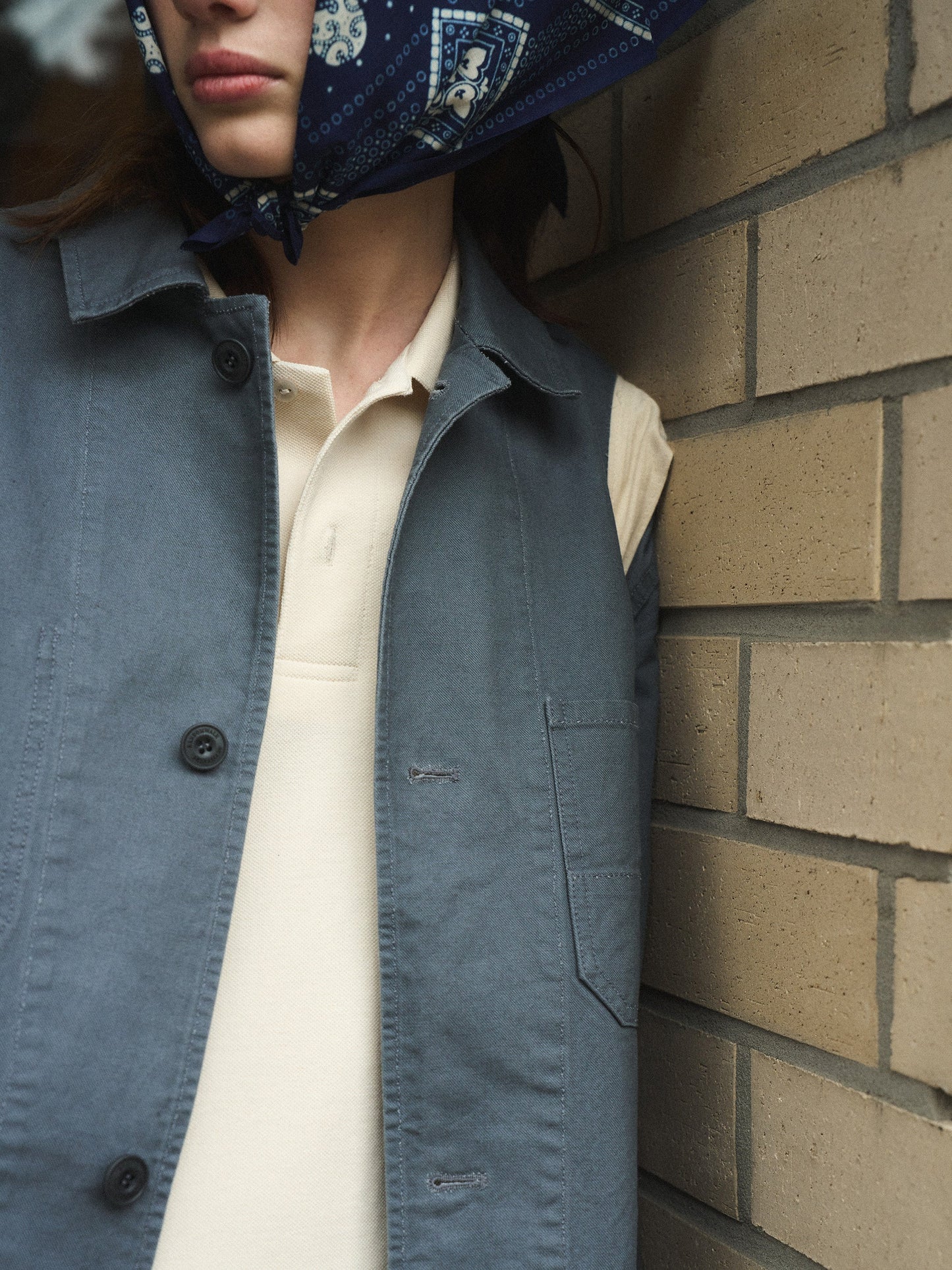 (-30%) ATELIER LONG JACKET [ Smokey Blue ]