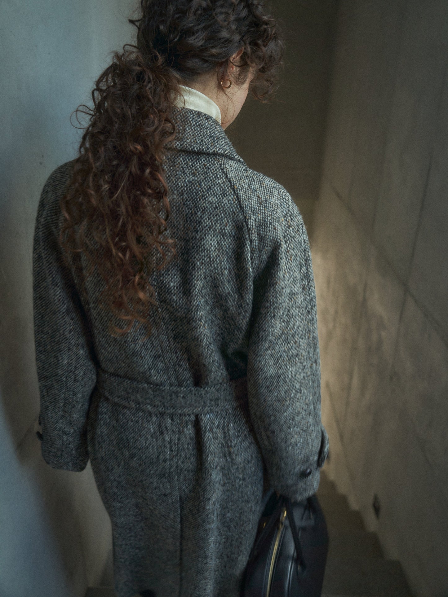 CHABROL COAT [ Salt & Pepper Black Tweed ]