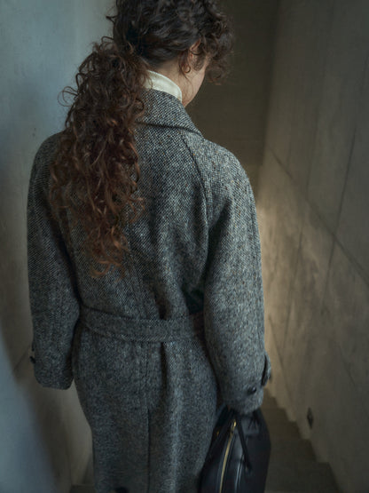 CHABROL COAT [ Salt & Pepper Black Tweed ]