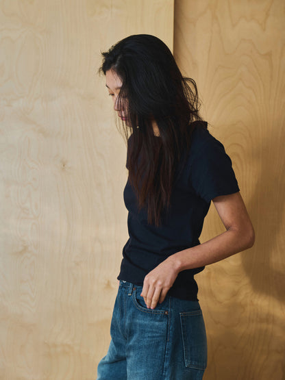 ALWAYS CREW NECK T-SHIRT [ Navy ]