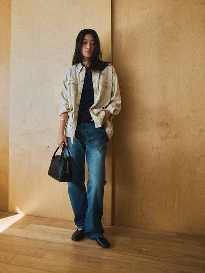 CAROLINE SILK LINEN JACKET [ Natural ]