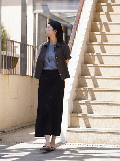 (-30%) AIÒLA LONG SKIRT [ Black ]