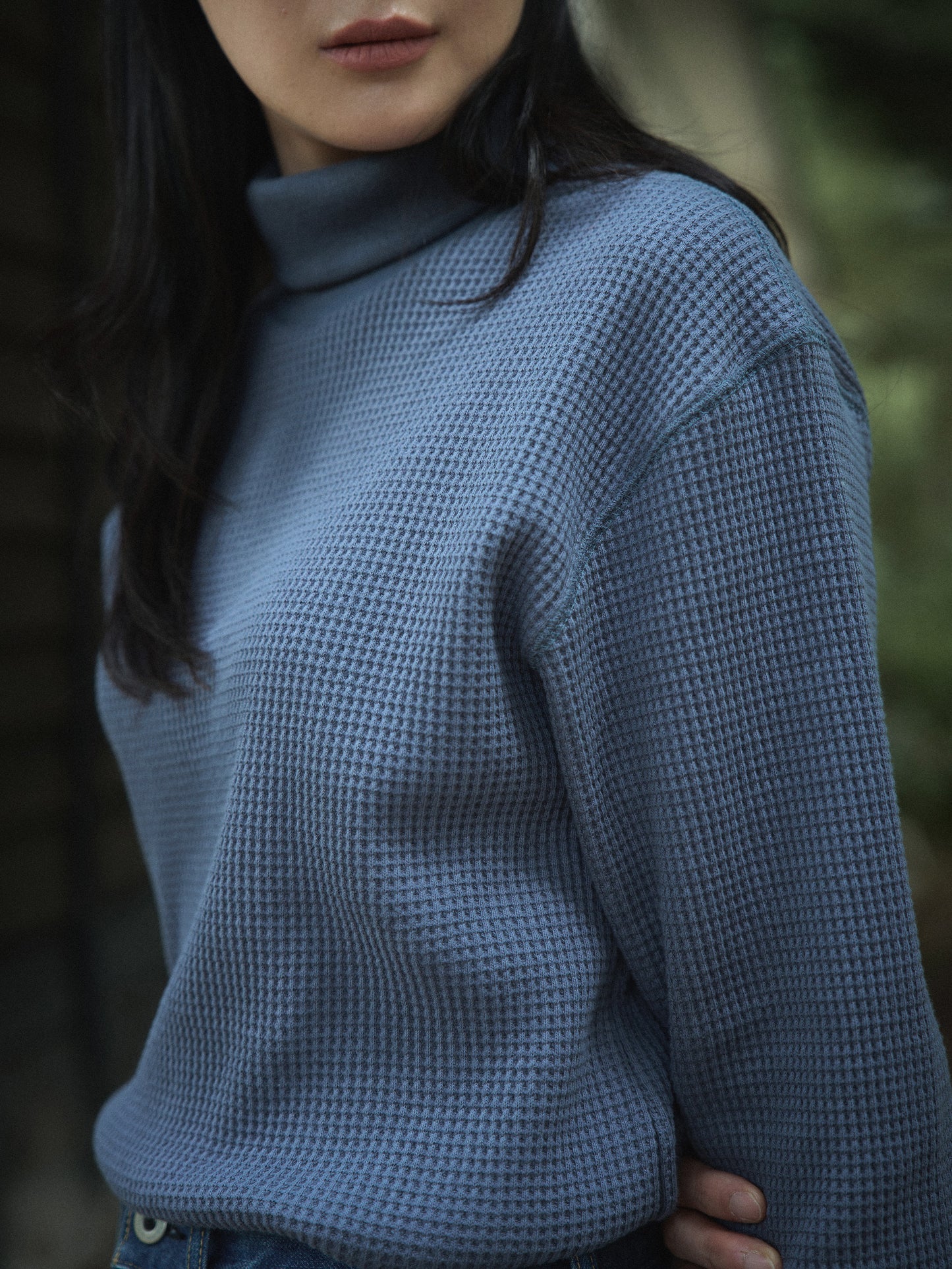 SALLY'S WAFFLE TURTLE TEE [ Smoke Blue ] New Season