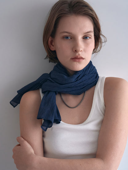 MIST STRIPE SCARF [ Indigo ]
