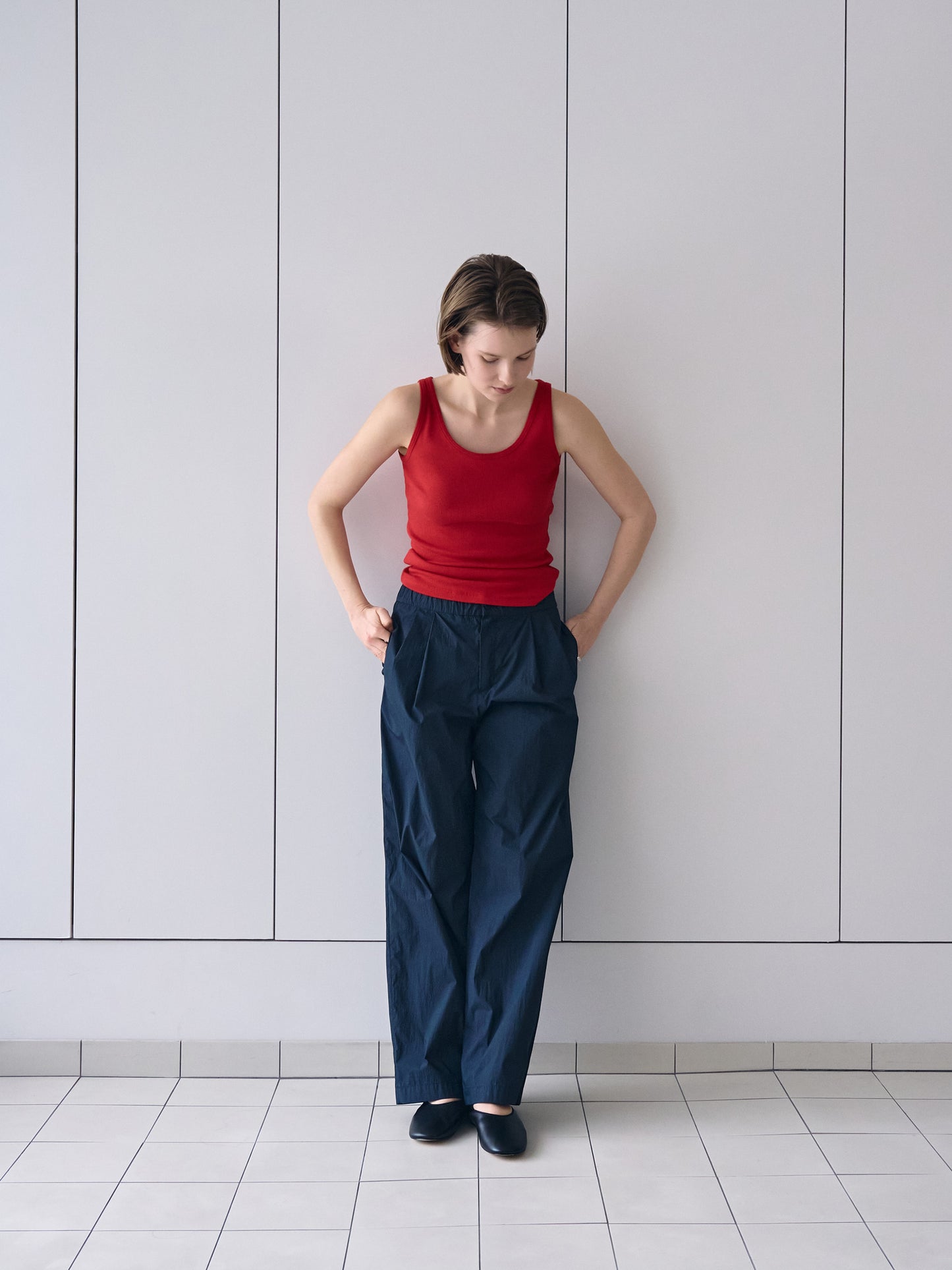 ROSA EASY COTTON PANTS [ Deep Navy ]