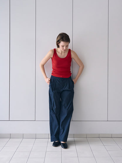ROSA EASY COTTON PANTS [ Deep Navy ]