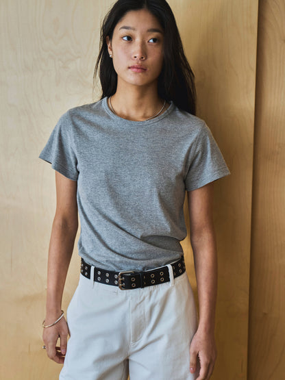 ALWAYS CREW NECK T-SHIRT [ Melange Gray ]