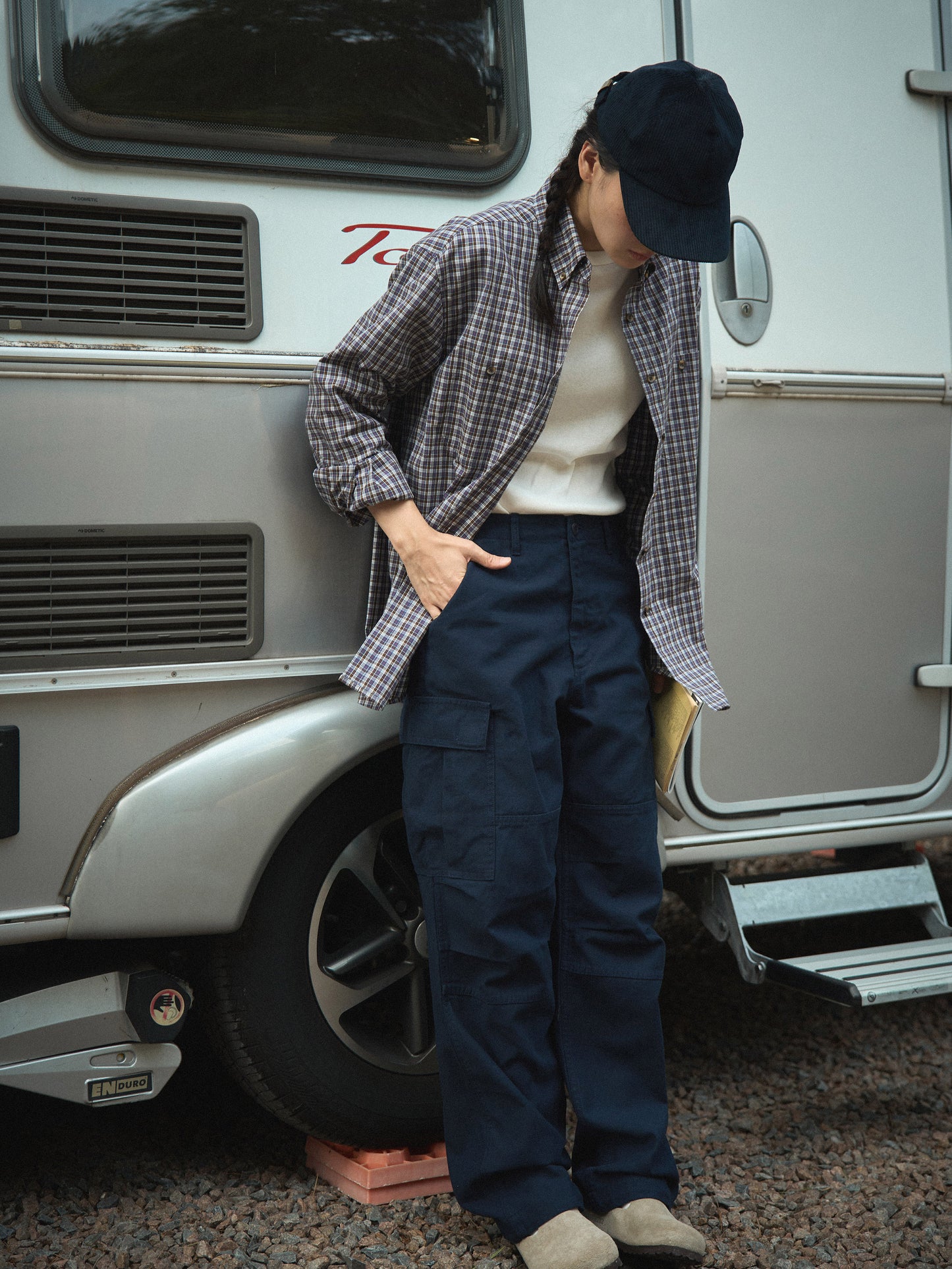 EASE WASHED CARGO PANTS [ Washed Navy ]