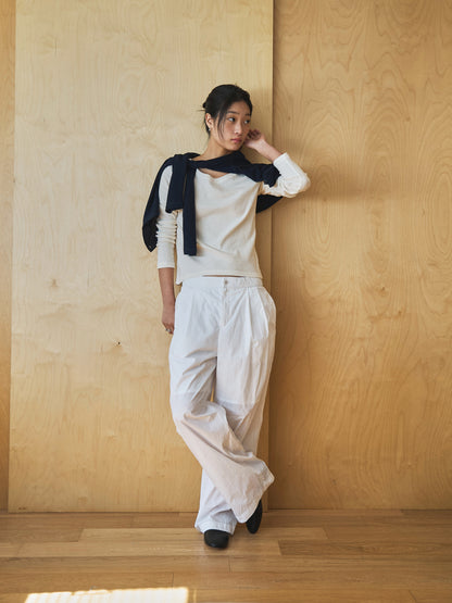 ROSA EASY COTTON PANTS [ White ]