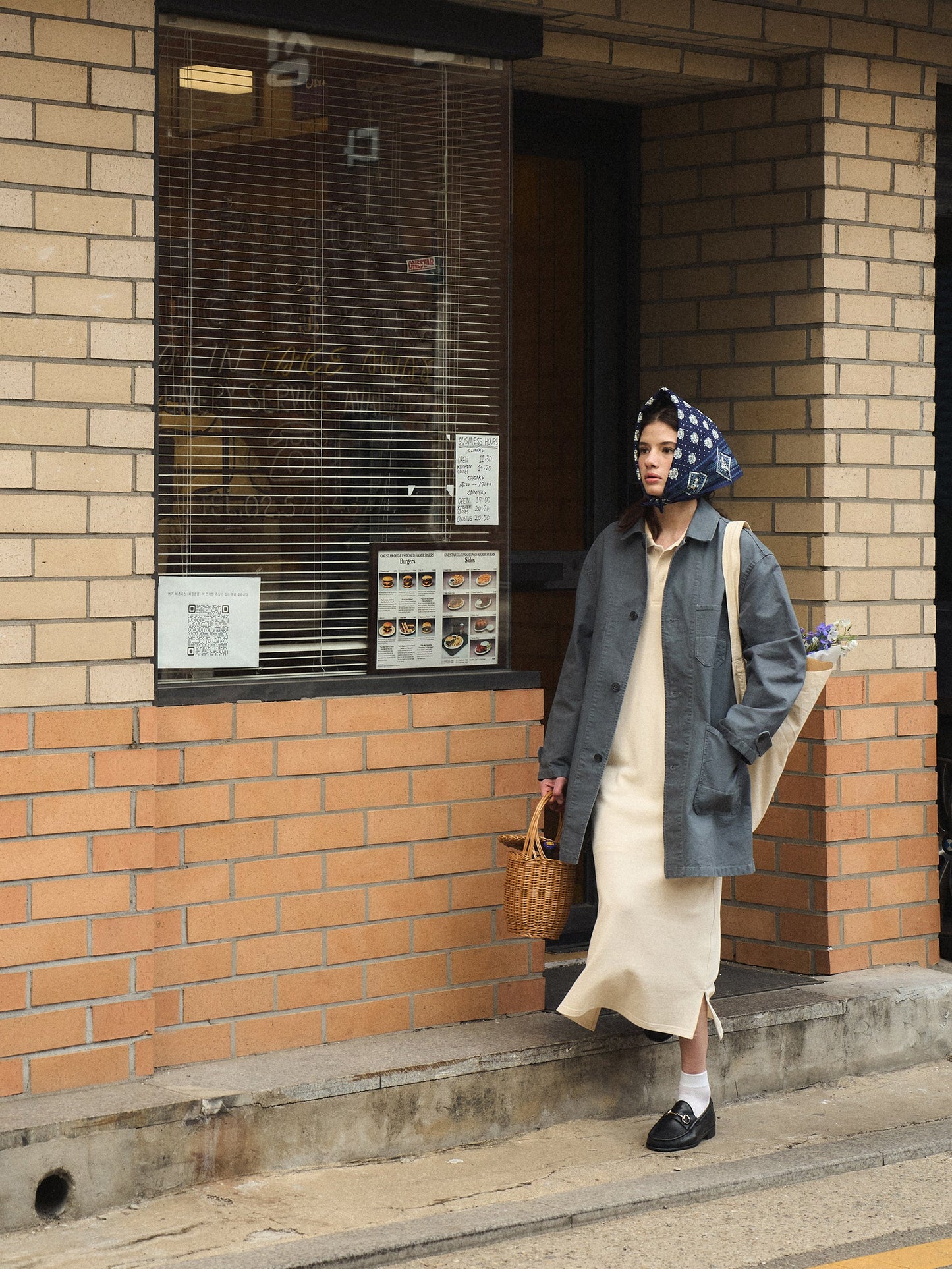 (-30%) ATELIER LONG JACKET [ Smokey Blue ]