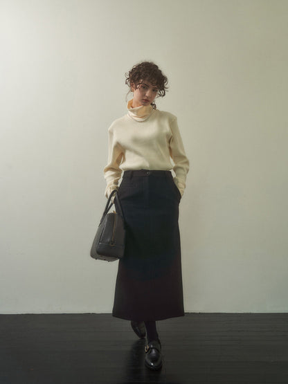 (-20%) EVENING WOOL SKIRT [ Black ]