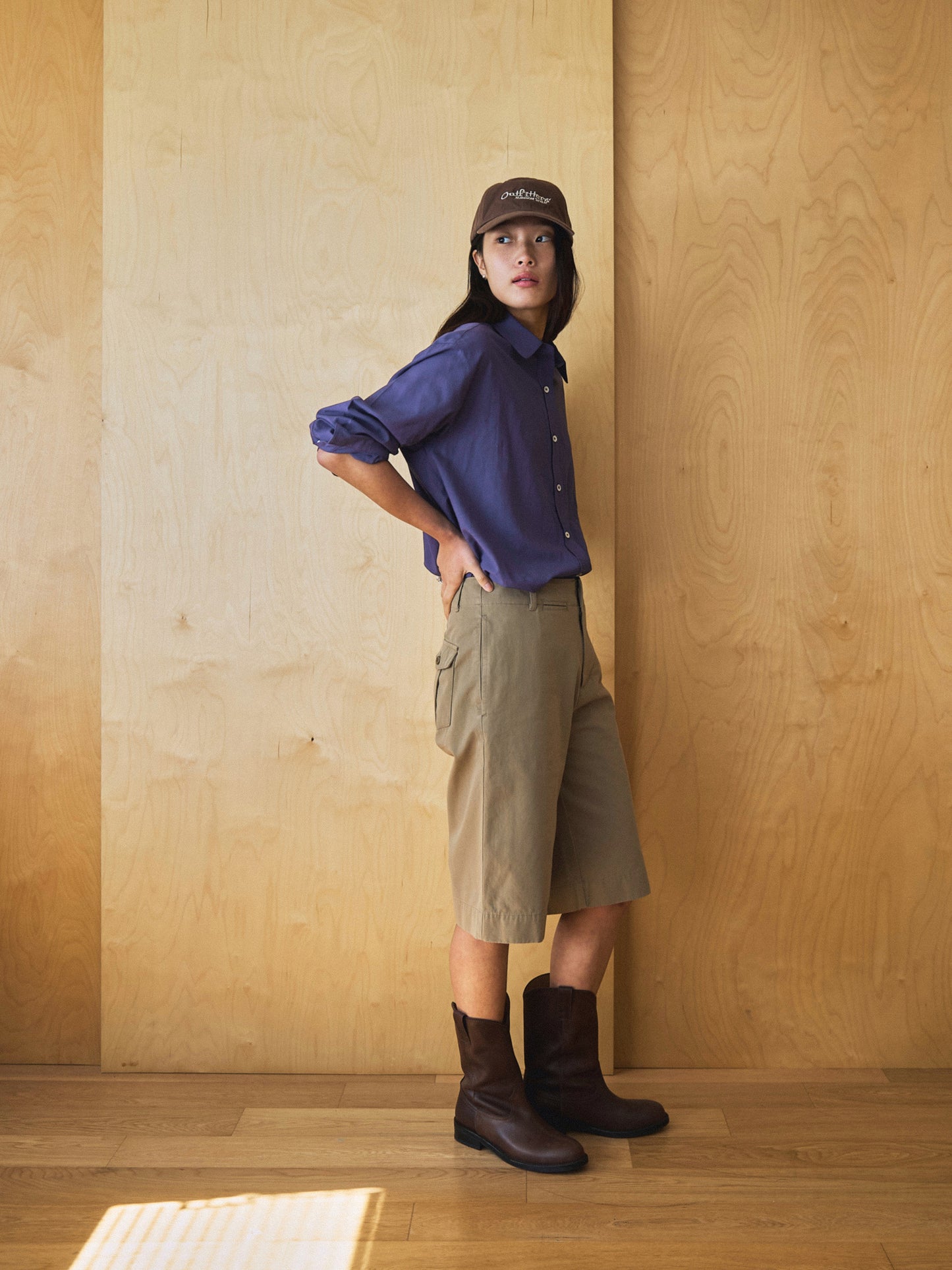 LENTO BERMUDA SHORTS [ Washed Beige ]