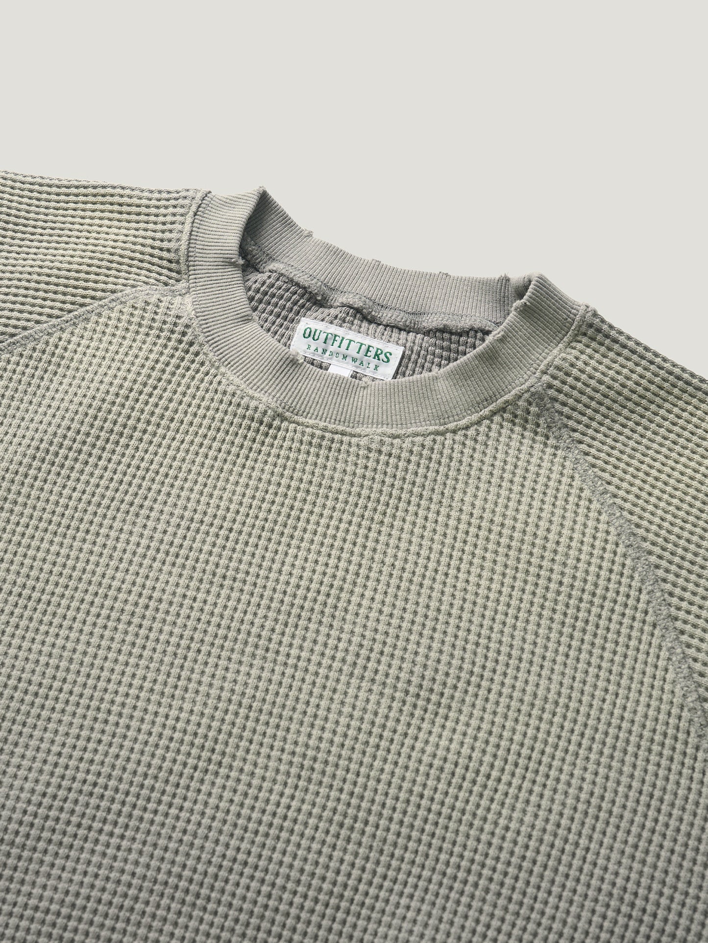 WAFFLE CREWNECK SWEATSHIRTS [ Gray ]