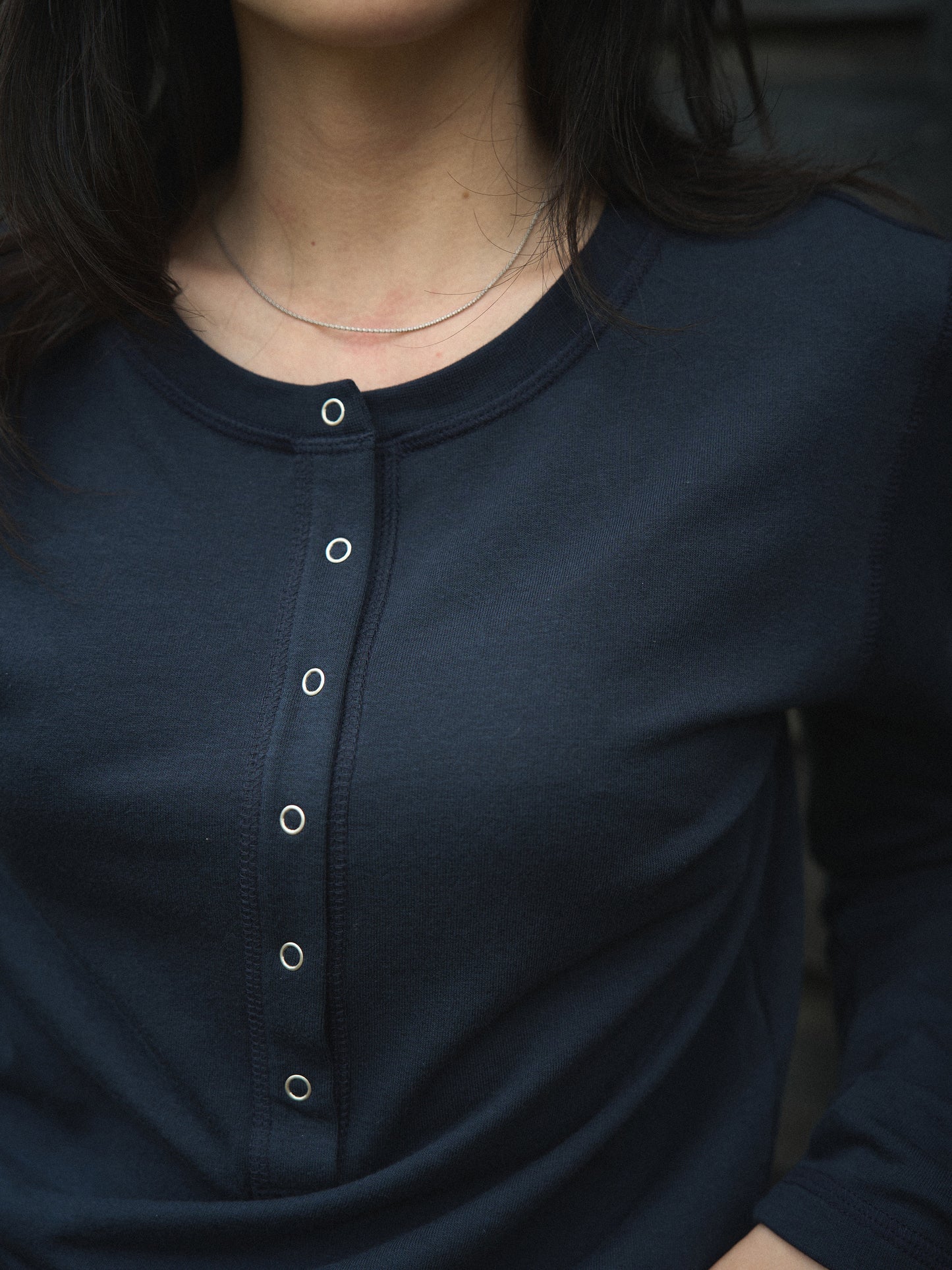 PENELOPE BUTTON TOP [ Night Navy ]