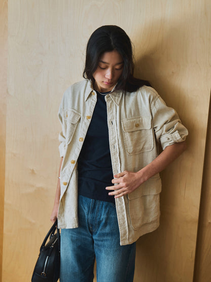CAROLINE SILK LINEN JACKET [ Natural ]
