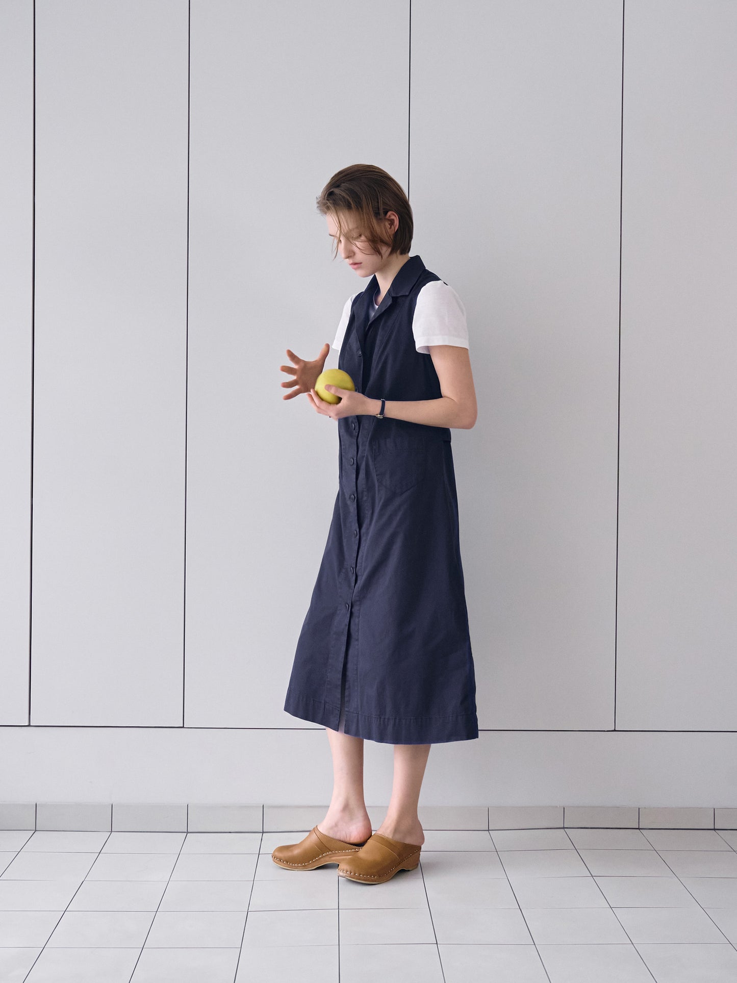 IRIS CHORE DRESS [ Navy ]