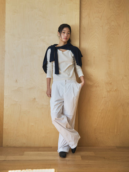 SMOOTH SCOOP NECK TOP [ Natural ]