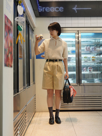 50's AMERICAN CHINO SHORTS [ Military Beige ]