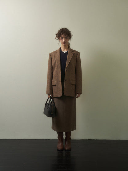 (-20%) DIANA TWEED BLAZER [ Country Check ]