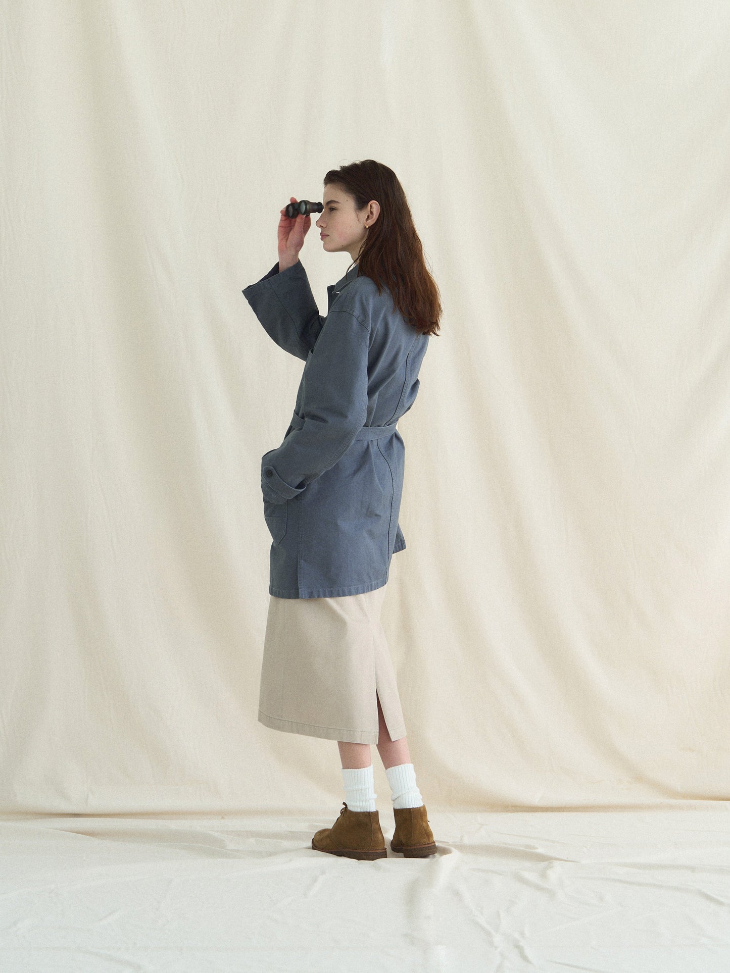 (-30%) ATELIER LONG JACKET [ Smokey Blue ]