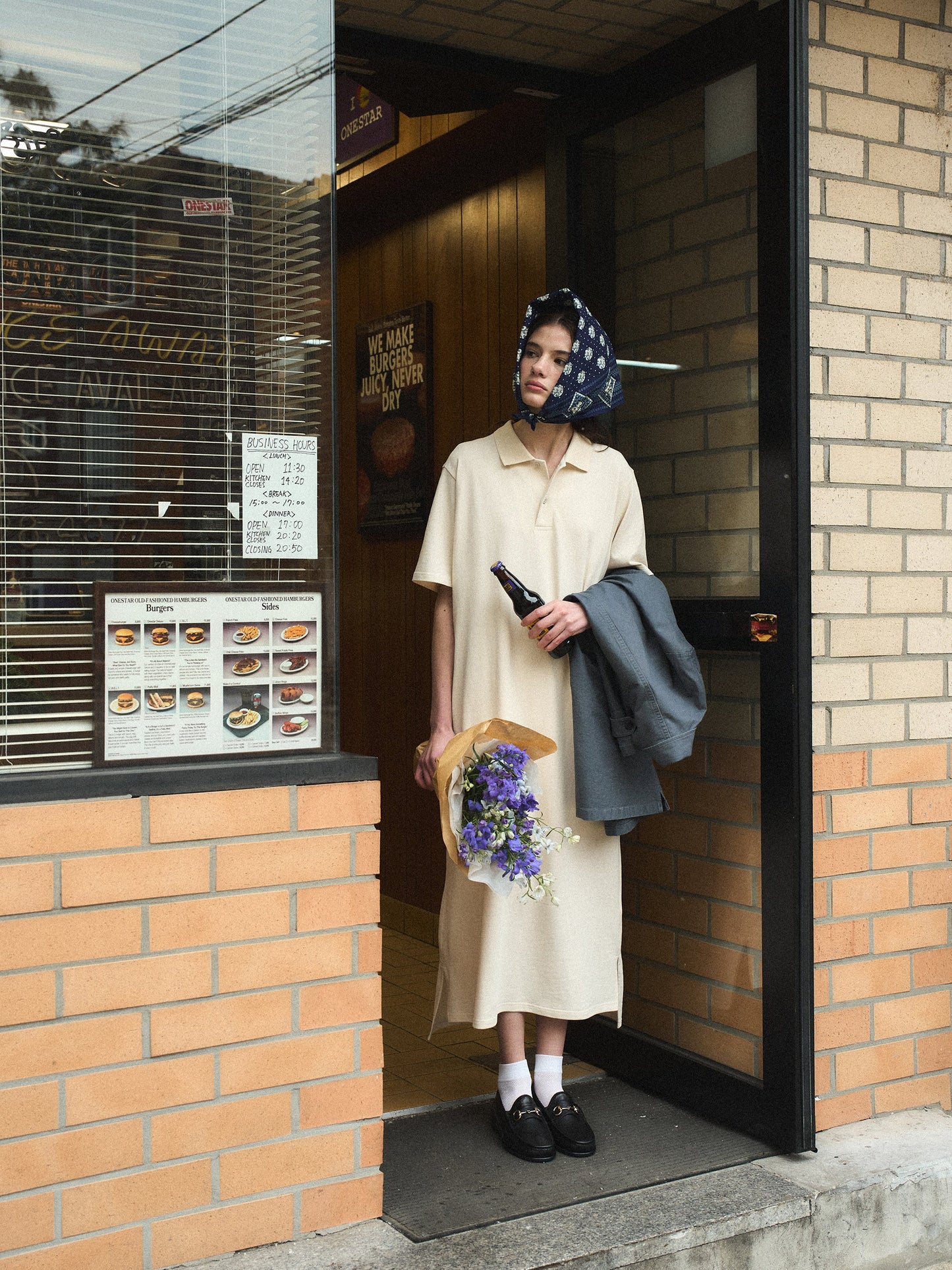 (-30%) COURT PIQUE COTTON DRESS [ Soft Cream ]