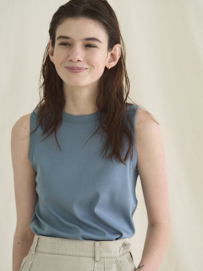 MICHELLE COTTON SLEEVELESS [ Dusty Blue ]