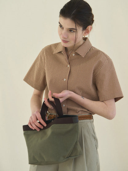 (-30%) ARIZONA CHECK SHIRT [ Brick Beige ] Organic Cotton