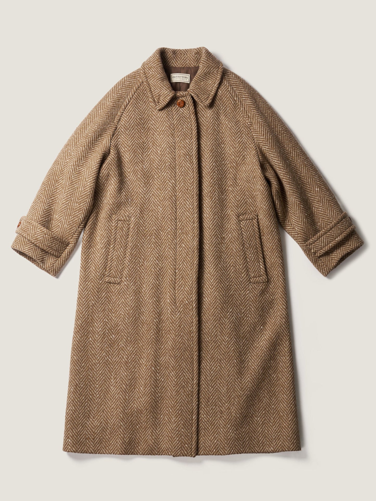 CHABROL COAT [ Brown & Oat Herringbone ]