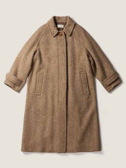 CHABROL COAT [ Brown & Oat Herringbone ]