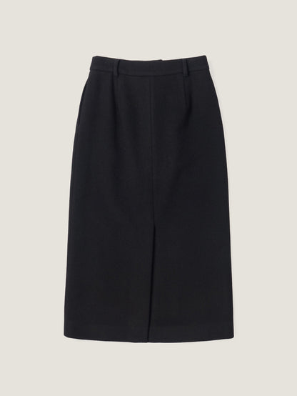 (-20%) EVENING WOOL SKIRT [ Black ]