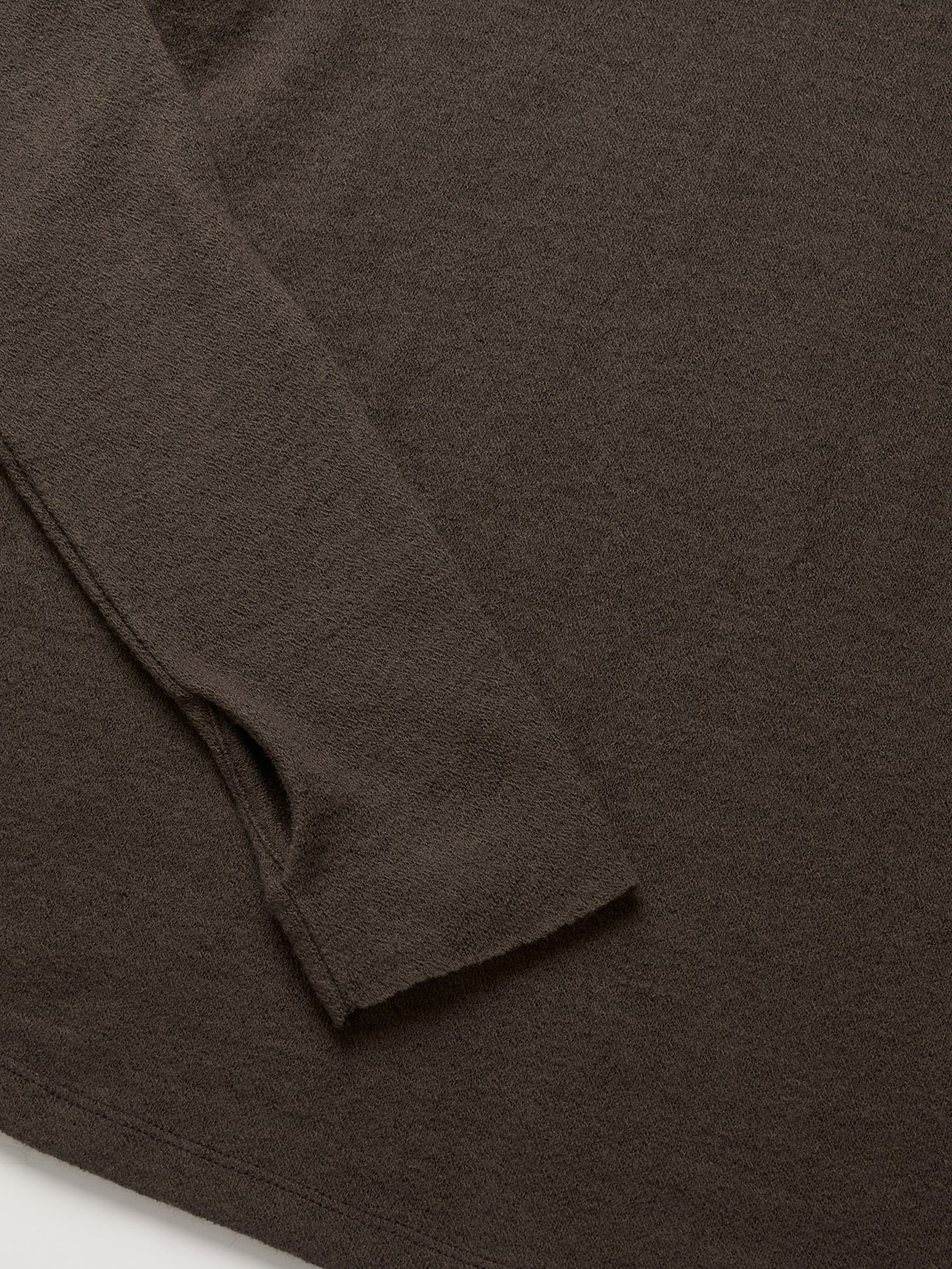 RUSTLE WOOL TURTLE TOP [ Taupe Brown ]