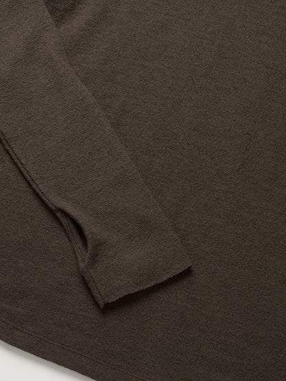 RUSTLE WOOL TURTLE TOP [ Taupe Brown ]