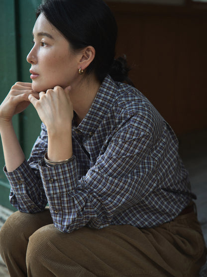 2 POCKET BUTTON DOWN SHIRT [ Violet Tartan ]