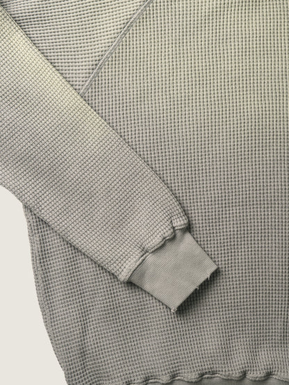 WAFFLE CREWNECK SWEATSHIRTS [ Gray ]