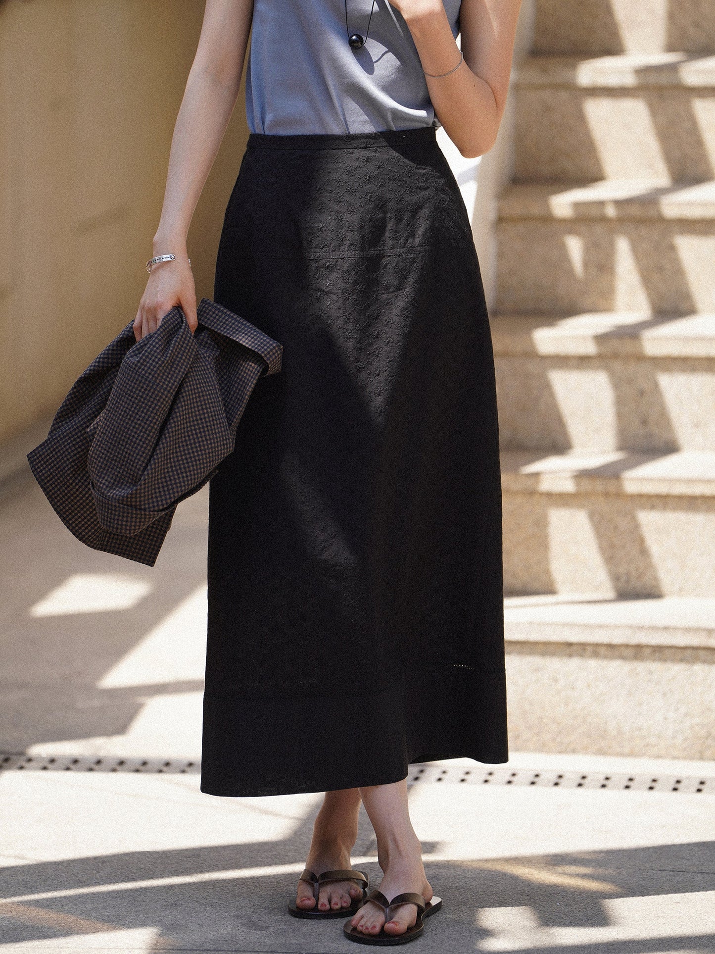 (-30%) AIÒLA LONG SKIRT [ Black ]