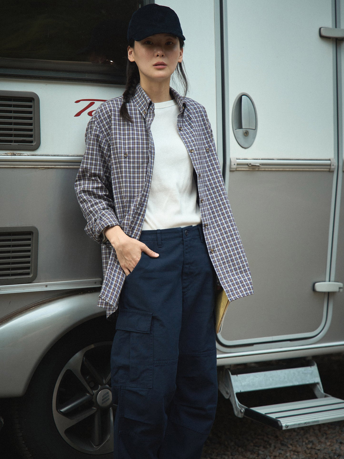 EASE WASHED CARGO PANTS [ Washed Navy ]