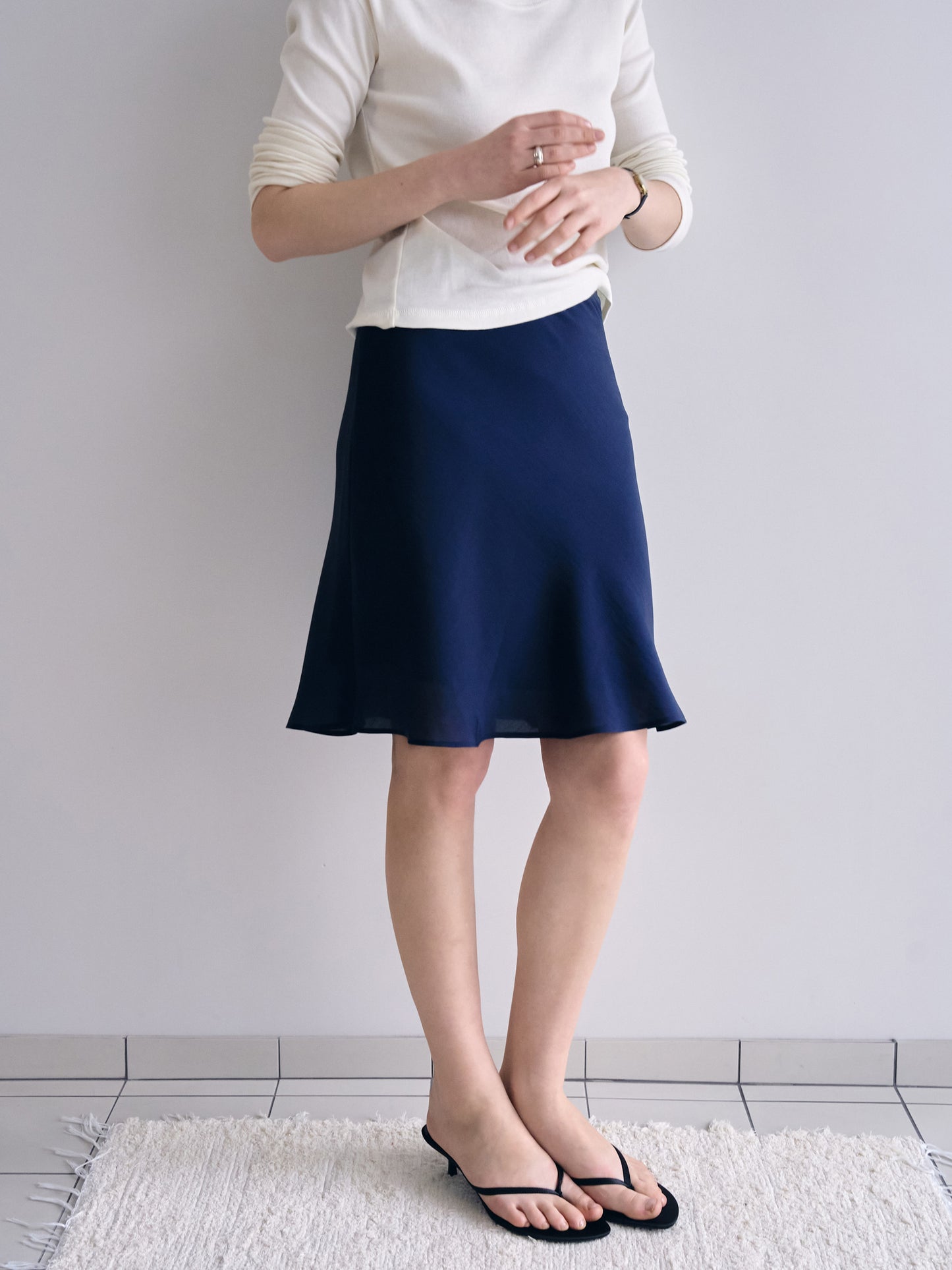 CHARDONNAY MIDI SKIRT [ Navy ]