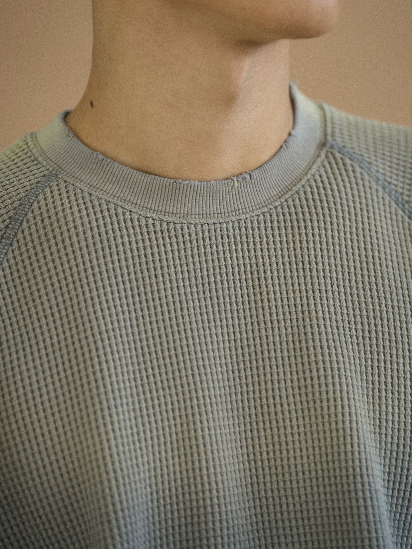 WAFFLE CREWNECK SWEATSHIRTS [ Gray ]