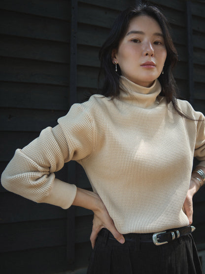 SALLY'S WAFFLE TURTLE TEE [ Biscuit Beige ] New Season