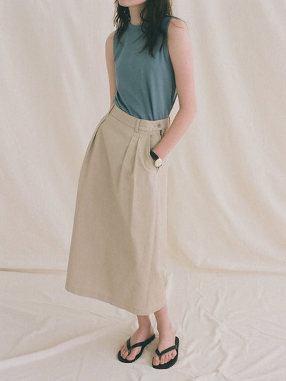 MICHELLE COTTON SLEEVELESS [ Dusty Blue ]