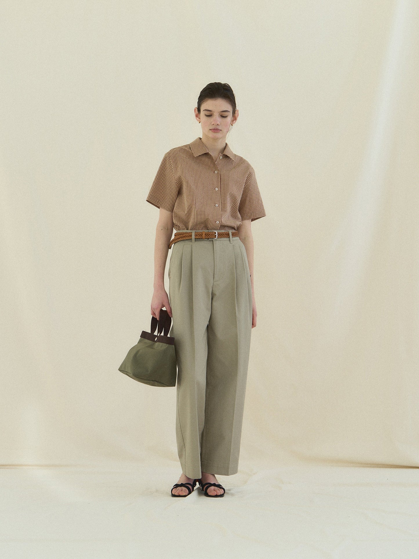 (-30%) ARIZONA CHECK SHIRT [ Brick Beige ] Organic Cotton