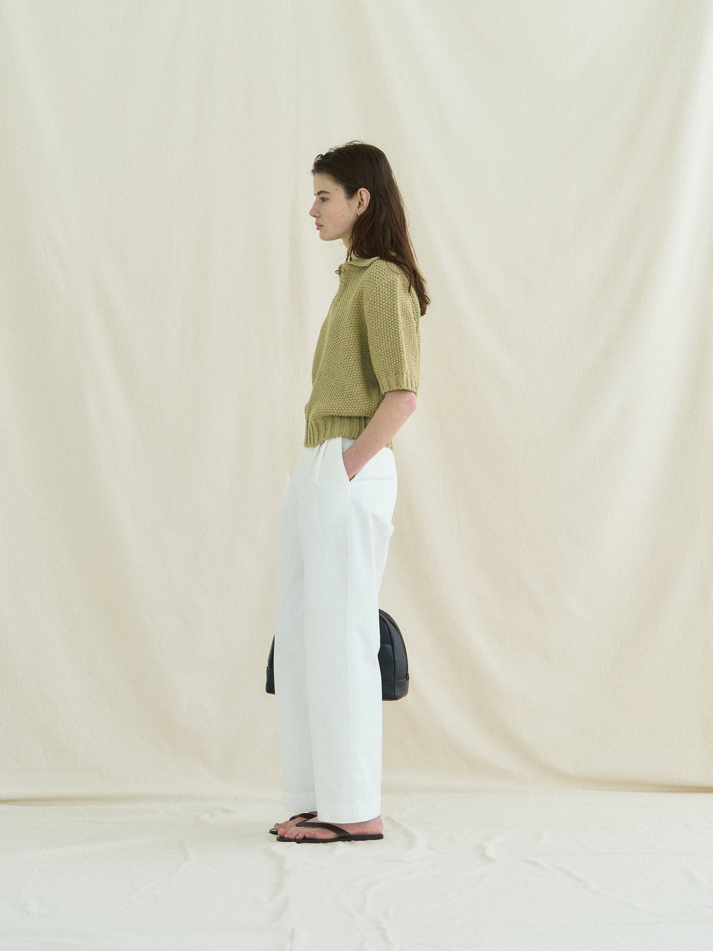 LOW GAUGE SKIPPER SWEATER [ Basil Green ]