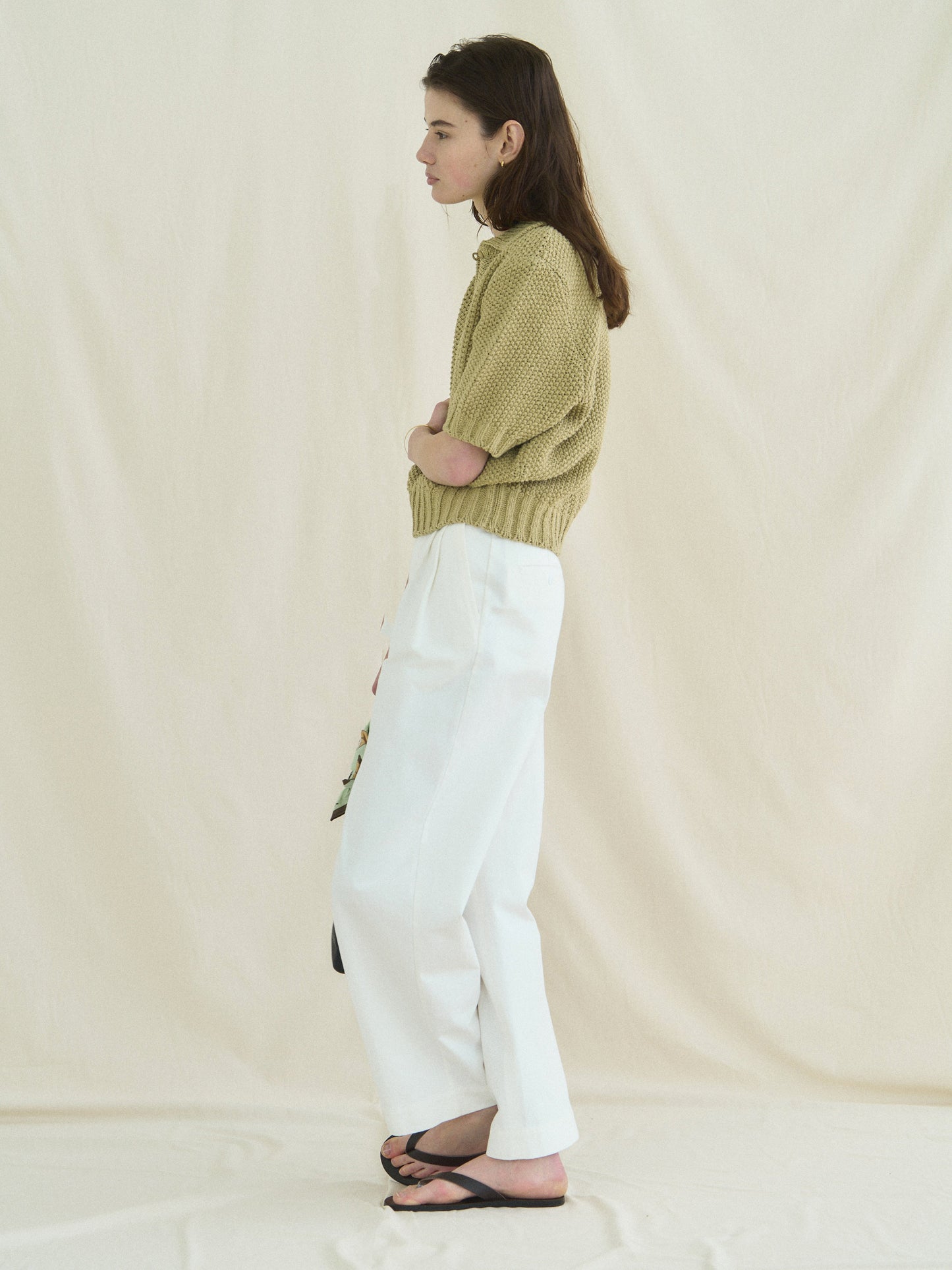 LOW GAUGE SKIPPER SWEATER [ Basil Green ]