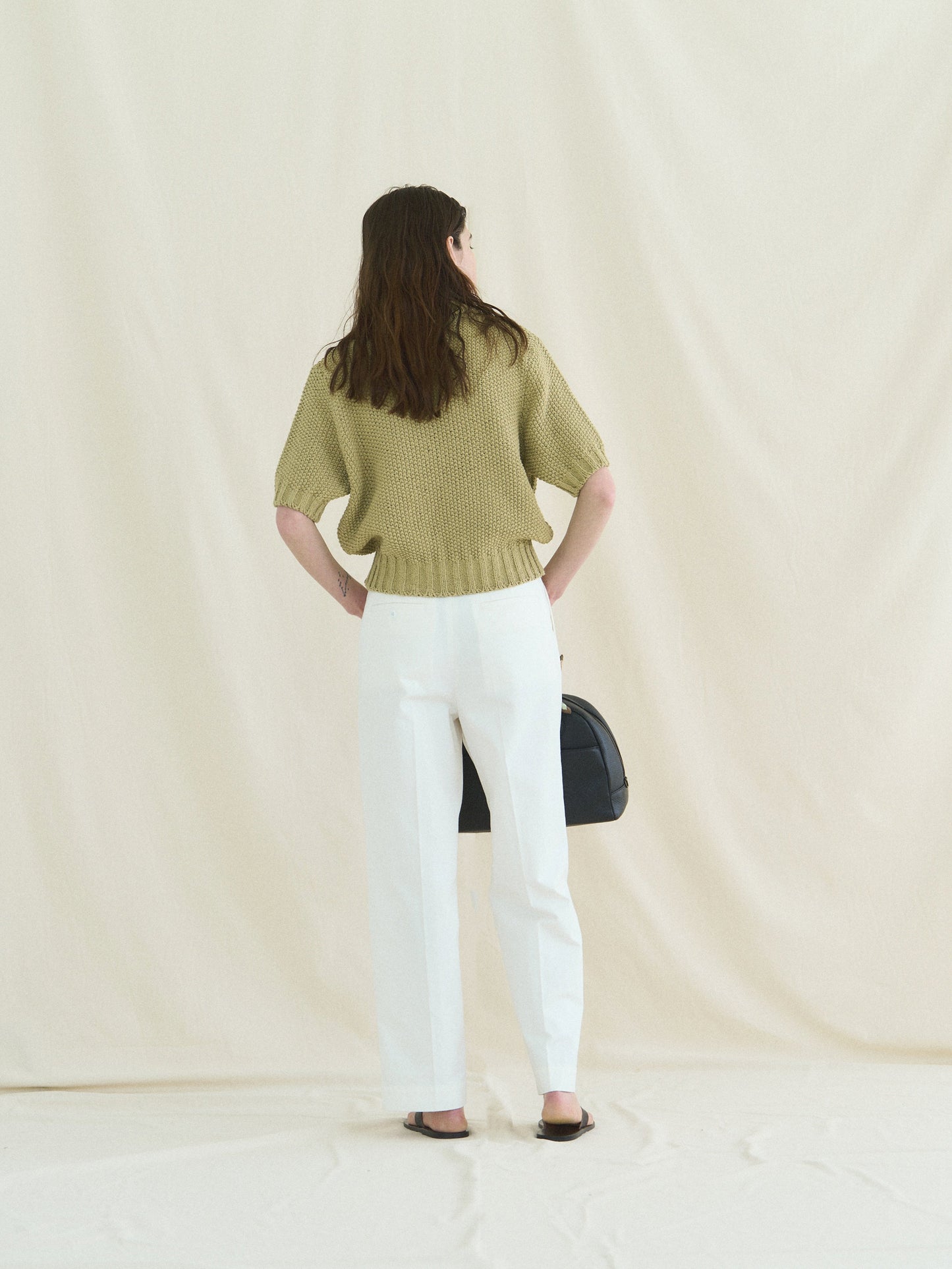 LOW GAUGE SKIPPER SWEATER [ Basil Green ]