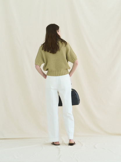 LOW GAUGE SKIPPER SWEATER [ Basil Green ]