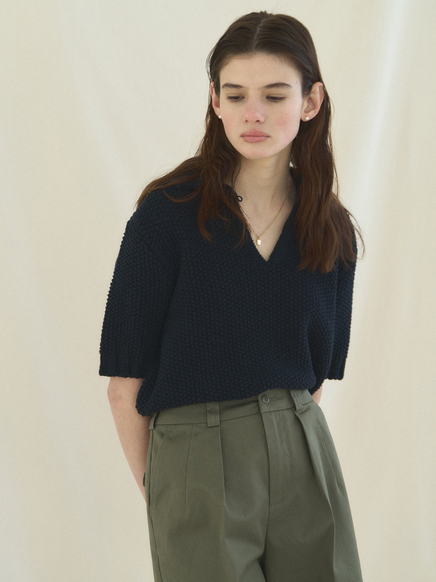 (-30%) LOW GAUGE SKIPPER SWEATER [ Classic Navy ]