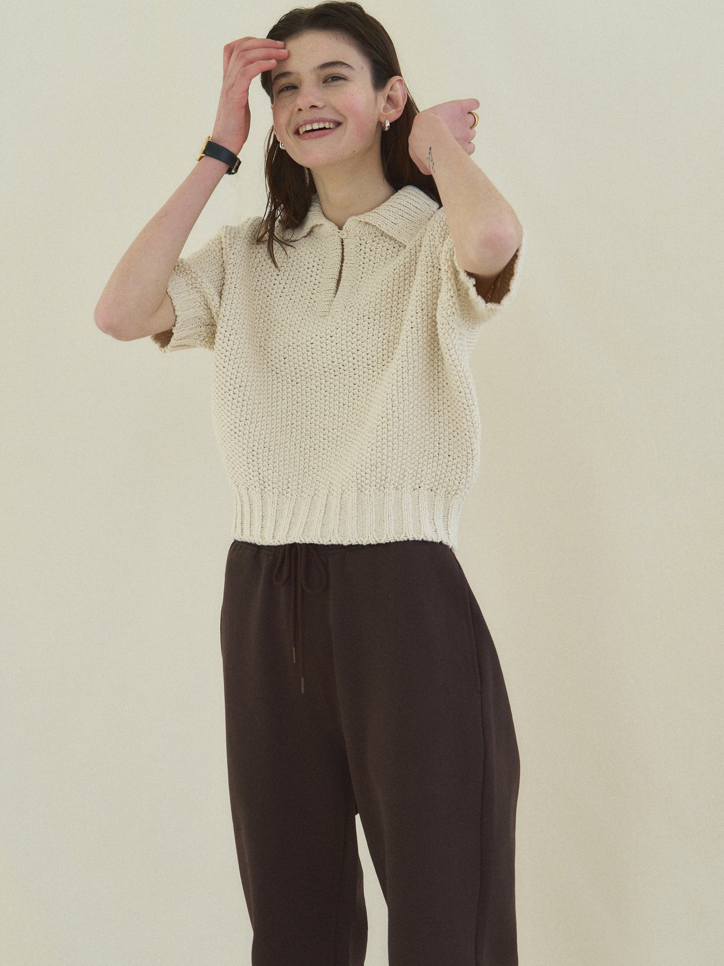 LOW GAUGE SKIPPER SWEATER [ Neutral Cream ]