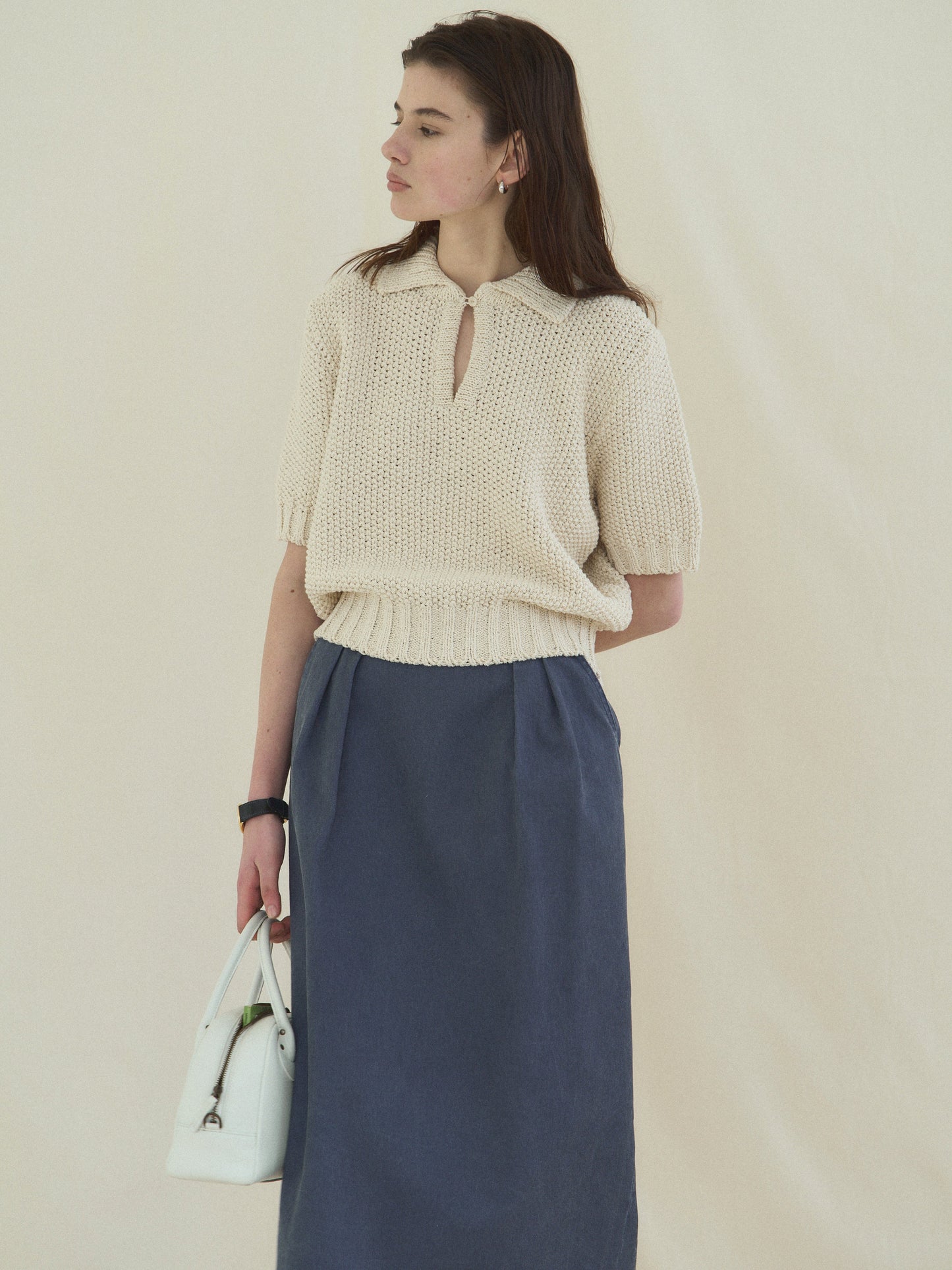 LOW GAUGE SKIPPER SWEATER [ Neutral Cream ]