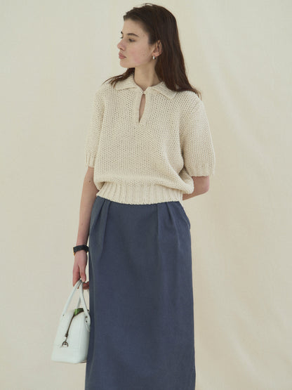 LOW GAUGE SKIPPER SWEATER [ Neutral Cream ]